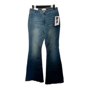 Vanilla Star Women's Flare Jeans Blue Size 7 High-Rise Stretch Denim Pull on#003